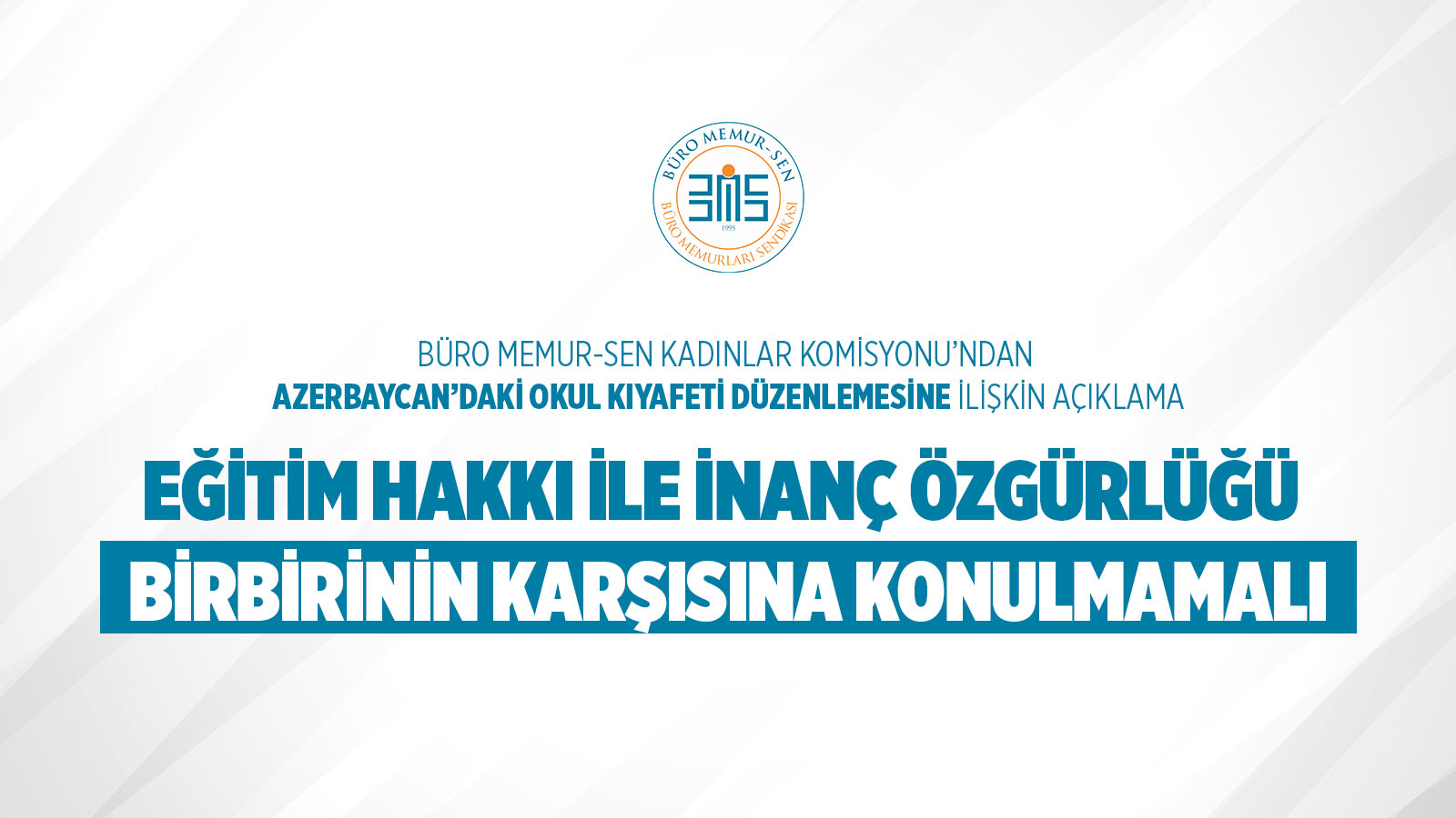 EĞİTİM HAKKI İLE İNANÇ ÖZGÜRLÜĞÜ BİRBİRİNİN KARŞISINA KONULMAMALI